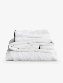 European Flax Piped Linen Sheet Set By Cultiver