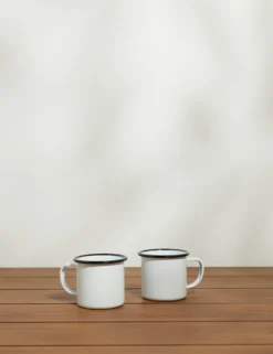 Enamelware Mug (Set Of 2) -Home Product Store EnamelwareMug BllackRim Setof4 7451
