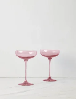 Champagne Coupes (Set Of 2) By Estelle Colored Glass -Home Product Store EstelleColoredGlassChampagneCoupes Rose Setof2 1 3 scaled