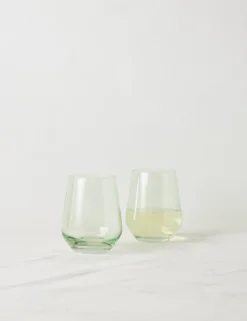 Stemless Wine Glass (Set Of 2) By Estelle Colored Glass -Home Product Store EstelleColoredGlassStemlessWineGlass MINT Setof2 2 scaled