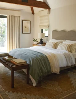 Alaia Sherpa Throw By House No. 23 -Home Product Store Lulu and Georgia Bedroom2 Evergreen 0607 NOLIGHT LIFESTYLE Site Crop Lifestyle 2 1 scaled