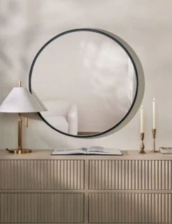 Idris Round Mirror -Home Product Store Lulu and Georgia Lulu and Georgia IdrisMirror Black Round A0656676 Studio Lifestyle 2111 Studio Lifestyle 2 scaled