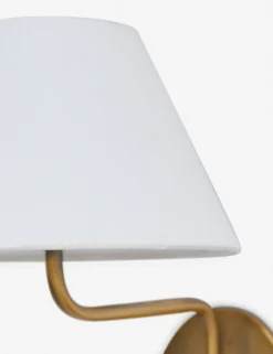 Magdalene Single Sconce -Home Product Store MagdaleneSconceBrass WhiteShade 0028