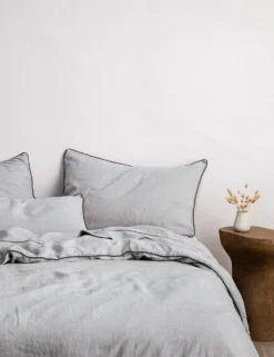 European Flax Piped Linen Sheet Set By Cultiver -Home Product Store Smoke Grey Pulled Back SITECROP 48bbac25 2495 42ed a5a5 30ce429850ec scaled