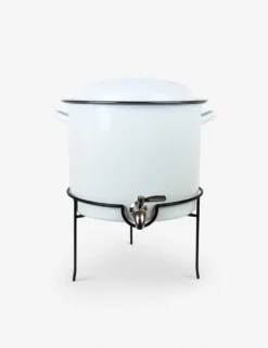 Enamelware Beverage Dispenser With Rack By Crow Canyon