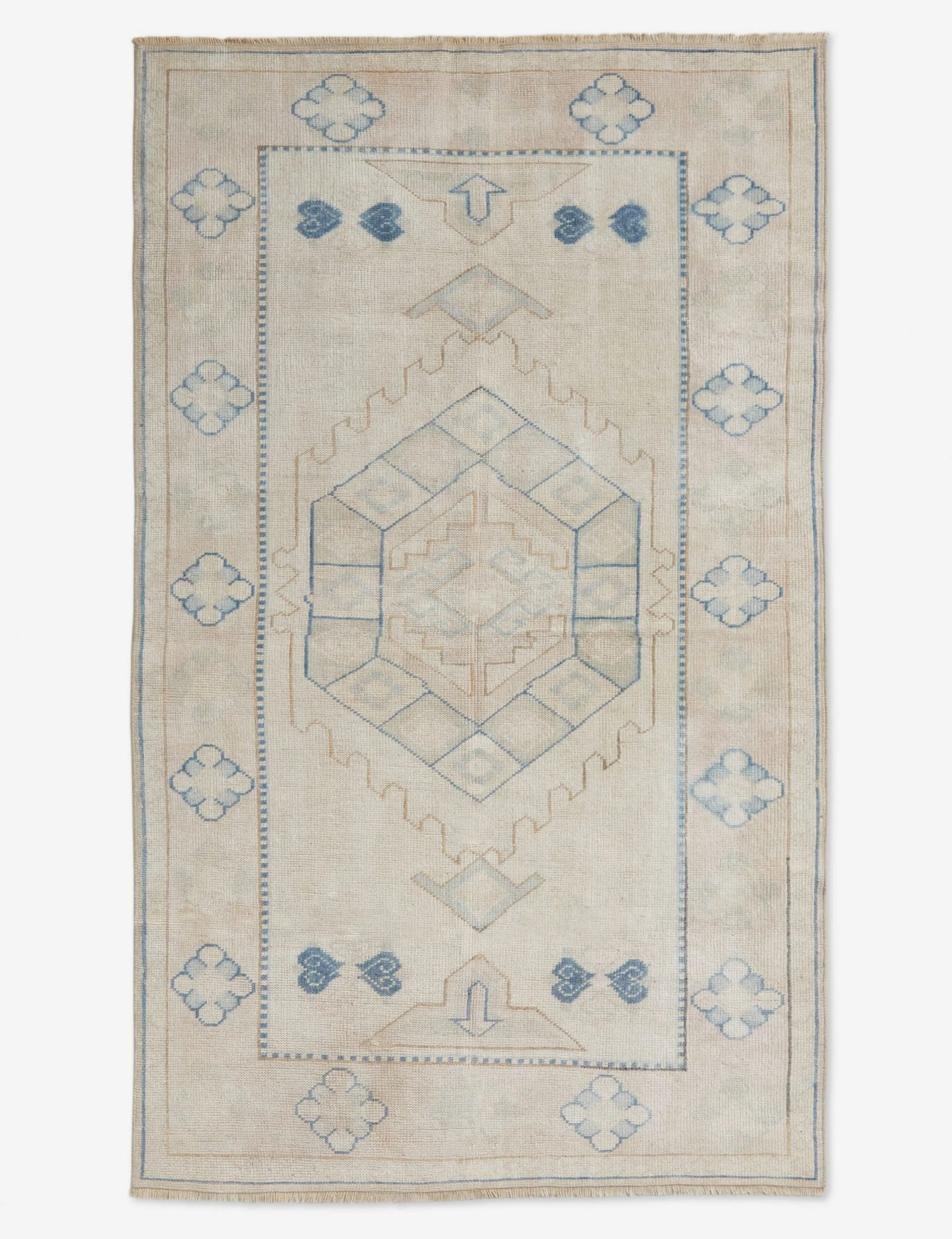 Vintage Turkish Hand-Knotted Wool Rug No. 144, 3'9" X 6'6" 1 Vintage Turkish Hand-Knotted Wool Rug No. 144, 3'9" X 6'6"