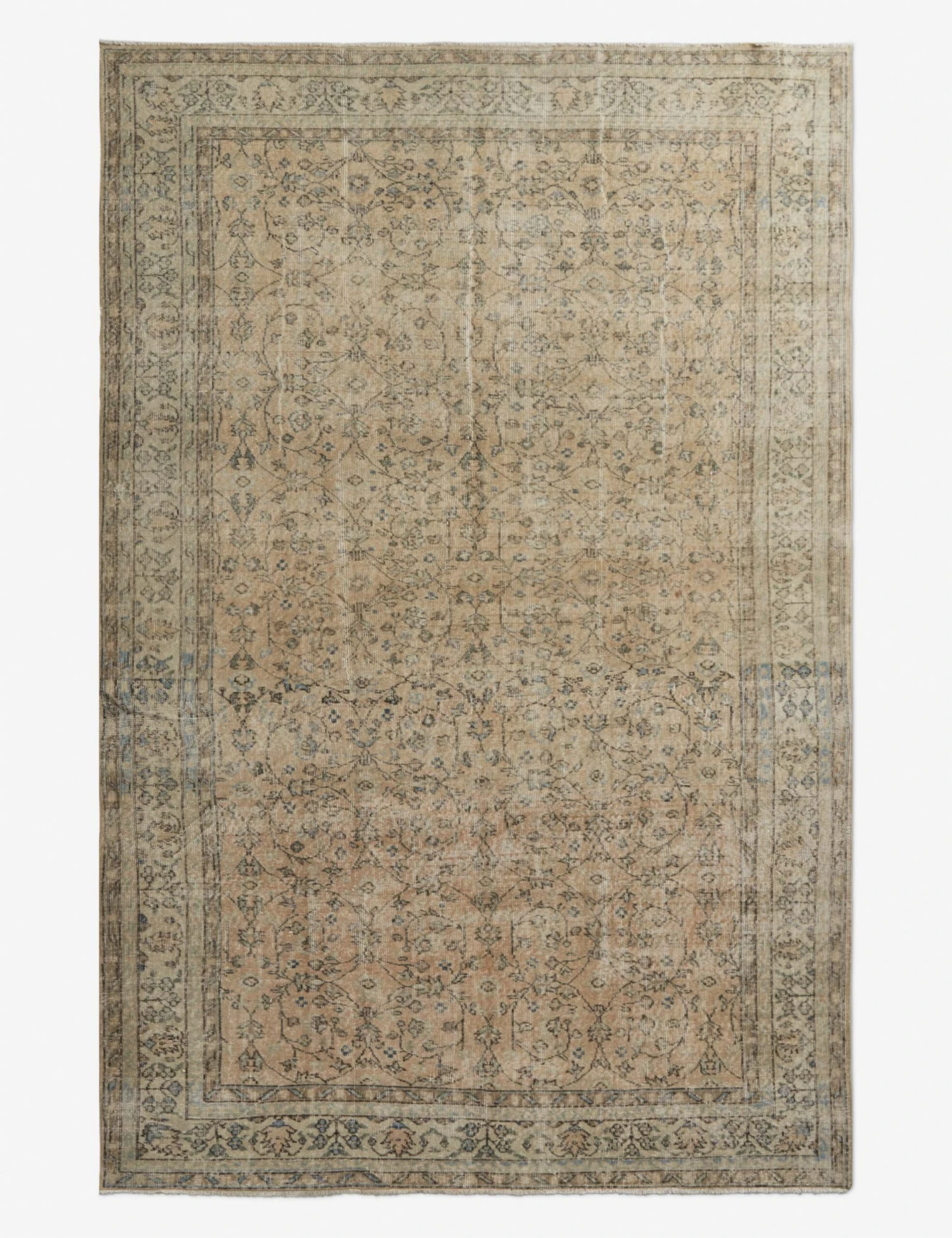 Vintage Turkish Hand-Knotted Wool Rug No. 168, 7'1" X 10'5"
