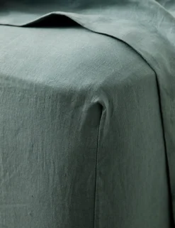 European Flax Linen Fitted Sheet By Cultiver
