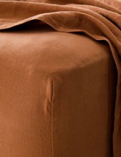 European Flax Linen Fitted Sheet By Cultiver 26 European Flax Linen Fitted Sheet By Cultiver -Home Product Store cultiver linen bedding cedar fitted sheet scaled