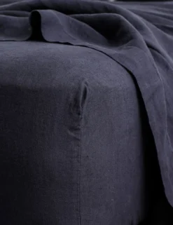 European Flax Linen Fitted Sheet By Cultiver 34 European Flax Linen Fitted Sheet By Cultiver -Home Product Store cultiver linen bedding navy fitted sheet 1 scaled