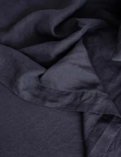 Linen Bedding, Flat Sheet By Cultiver -Home Product Store cultiver linen bedding navy flat sheet 1 scaled