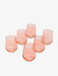 Stemless Wine Glass, (Set Of 6) By Estelle Colored Glass -Home Product Store estelle stemware pink 300 a421cb69 1eef 4a33 83d6 b9ff25817df6 scaled