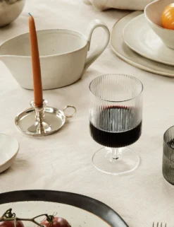 Ripple Wine Glasses (Set Of 2) By Ferm Living -Home Product Store fermLIVING AW21 FlowWhiteSpeckle FlowPlateLarge RippleLowGlasses image