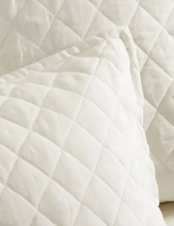 Hampton Quilted Sham By Pom Pom At Home -Home Product Store hampton cream detail scaled