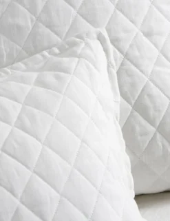 Hampton Quilted Sham By Pom Pom At Home -Home Product Store hampton white detail 1 scaled