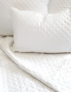 Hampton Quilted Pillow By Pom Pom At Home -Home Product Store hampton white detail 1 scaled