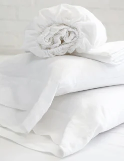 Linen Sheet Set By Pom Pom At Home -Home Product Store whitelinensheetset scaled